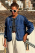 Vintage Wash Big Patched Pocket Straight Cut Denim Jacket