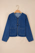 Vintage Wash Big Patched Pocket Straight Cut Denim Jacket