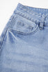Vintage Wash Distressed Raw Hem High Waist Flared Jeans