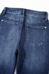 Vintage Wash Distressed Raw Hem High Waist Flared Jeans