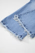 Vintage Wash Distressed Raw Hem High Waist Flared Jeans