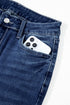 Vintage Wash Distressed Raw Hem High Waist Flared Jeans