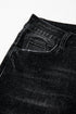 Vintage Wash Distressed Raw Hem High Waist Flared Jeans