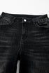 Vintage Wash Distressed Raw Hem High Waist Flared Jeans