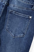 Vintage Wash Distressed Raw Hem High Waist Flared Jeans