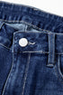 Vintage Wash Distressed Raw Hem High Waist Flared Jeans