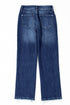 Vintage Wash Distressed Raw Hem High Waist Flared Jeans