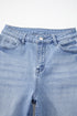Vintage Wash Distressed Raw Hem High Waist Flared Jeans