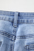 Vintage Wash Distressed Raw Hem High Waist Flared Jeans