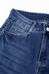 Vintage Wash Distressed Raw Hem High Waist Flared Jeans