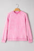 Vintage Wash Drop Shoulder Ribbed Crew Neck Sweatshirt