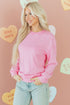 Vintage Wash Drop Shoulder Ribbed Crew Neck Sweatshirt