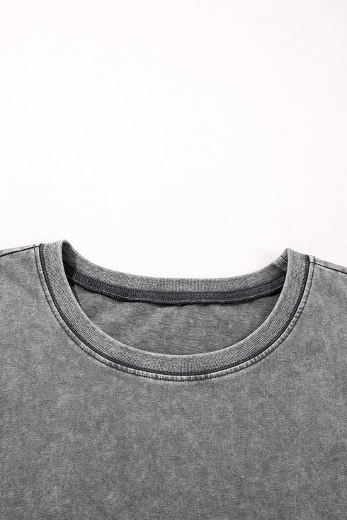 Vintage Wash Half Sleeve Cotton Boyfriend T Shirt