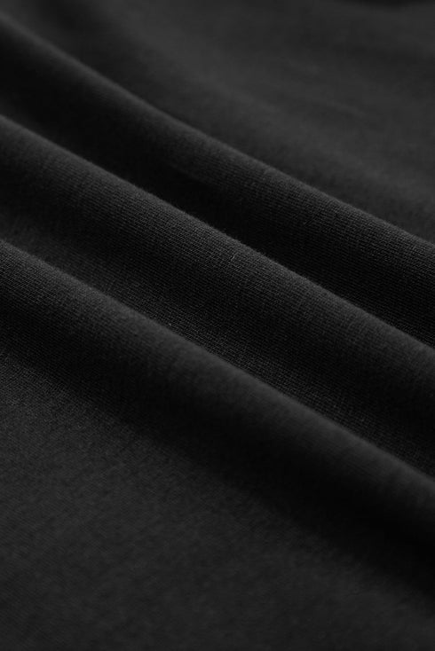 Vintage Wash Ruffle Cap Sleeve Fitted Crew Neck Tee Top