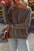 Vintage Washed Cable Sleeve Raglan Knit Sweater