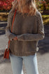 Vintage Washed Cable Sleeve Raglan Knit Sweater