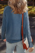 Vintage Washed Cable Sleeve Raglan Knit Sweater