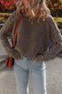 Vintage Washed Cable Sleeve Raglan Knit Sweater