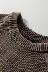 Vintage Washed Cable Sleeve Raglan Knit Sweater