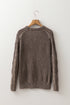 Vintage Washed Cable Sleeve Raglan Knit Sweater