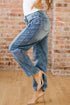 Vintage Washed Denim Seam Detail Shift Jeans