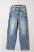 Vintage Washed Denim Seam Detail Shift Jeans