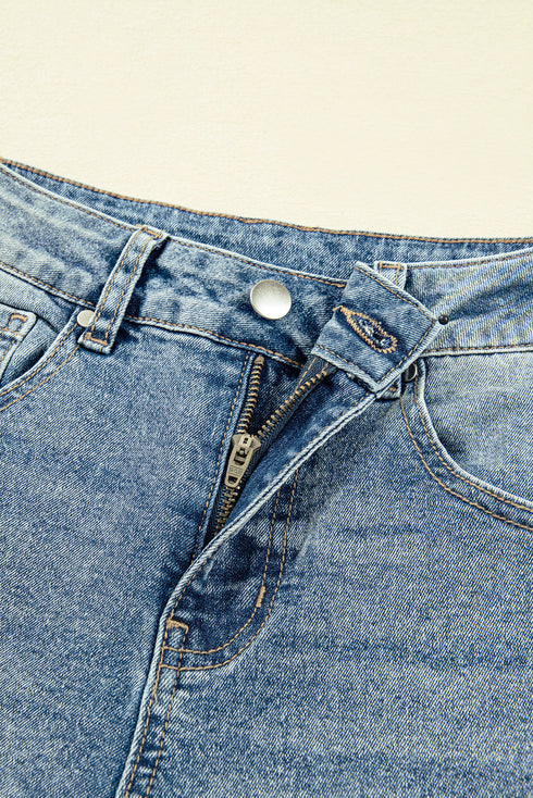 Vintage Washed Denim Seam Detail Shift Jeans