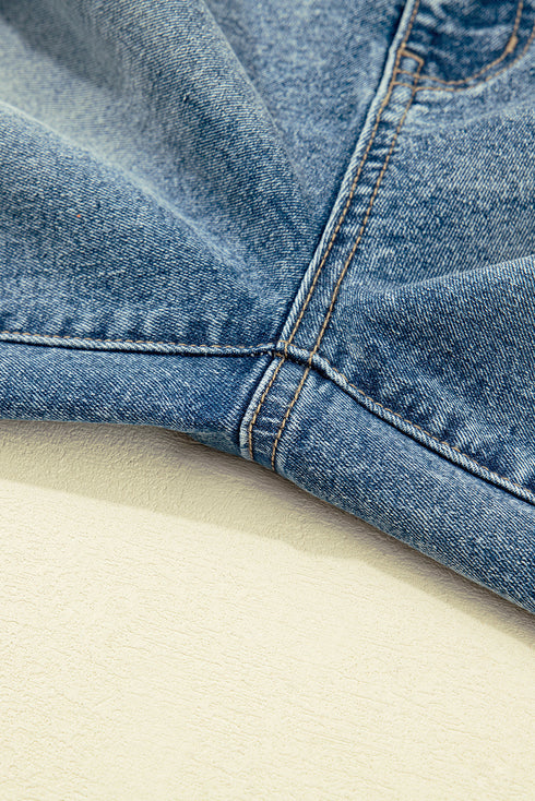 Vintage Washed Denim Seam Detail Shift Jeans