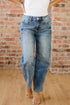 Vintage Washed Denim Seam Detail Shift Jeans