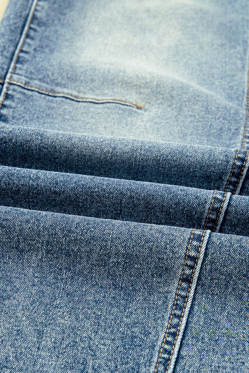 Vintage Washed Denim Seam Detail Shift Jeans
