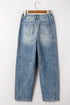 Vintage Washed Denim Seam Detail Shift Jeans