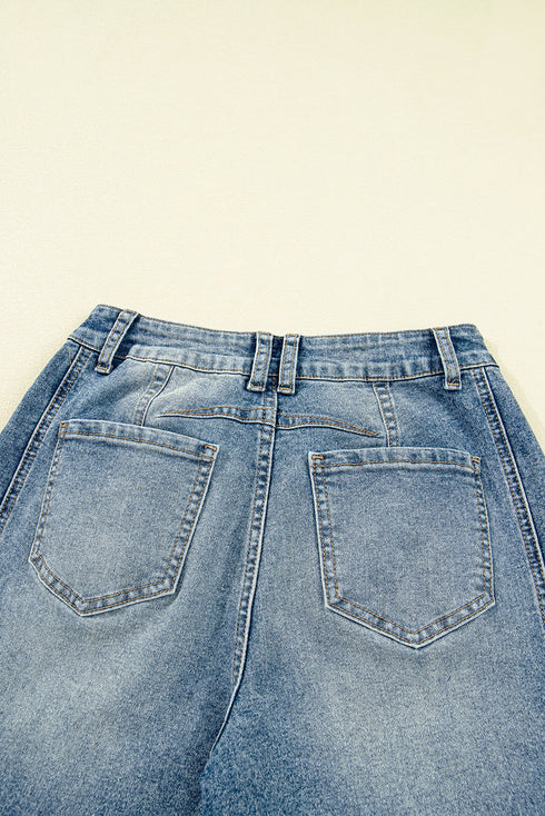 Vintage Washed Denim Seam Detail Shift Jeans