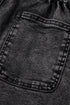 Vintage Washed Frilled High Waist Western Denim Shorts