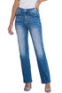 Vintage Washed Full Length Straight Leg Denim Jeans