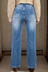 Vintage Washed Full Length Straight Leg Denim Jeans