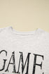 Vintage Washed GAME DAY Graphic Baggy Sweatshirt