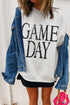 Vintage Washed GAME DAY Graphic Baggy Sweatshirt