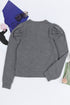 Vintage Washed Puff Sleeve Crew Neck Sweatshirt