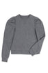 Vintage Washed Puff Sleeve Crew Neck Sweatshirt