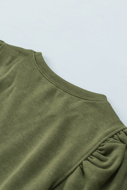 Vintage Washed Puff Sleeve Sweatshirt