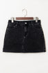 Vintage Washed Ripped Raw Hem Denim Mini Skirt