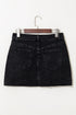 Vintage Washed Ripped Raw Hem Denim Mini Skirt