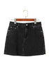 Vintage Washed Ripped Raw Hem Denim Mini Skirt