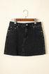 Vintage Washed Ripped Raw Hem Denim Mini Skirt