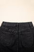 Vintage Washed Ripped Raw Hem Denim Mini Skirt