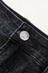 Vintage Washed Ripped Raw Hem Denim Mini Skirt