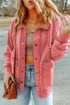 Vintage Washed Solid Flap Pocket Button Up Shacket Jacket