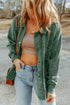 Vintage Washed Solid Flap Pocket Button Up Shacket Jacket