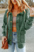 Vintage Washed Solid Flap Pocket Button Up Shacket Jacket