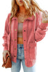 Vintage Washed Solid Flap Pocket Button Up Shacket Jacket
